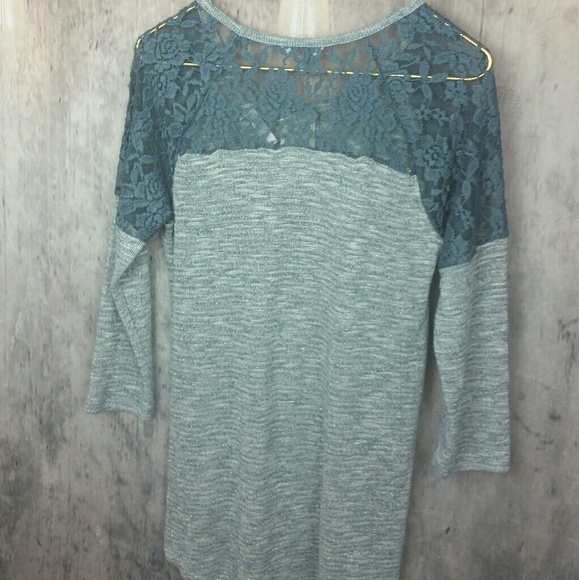 New Candies Metallic Lace Blouse Top Large - Picture 7 of 8